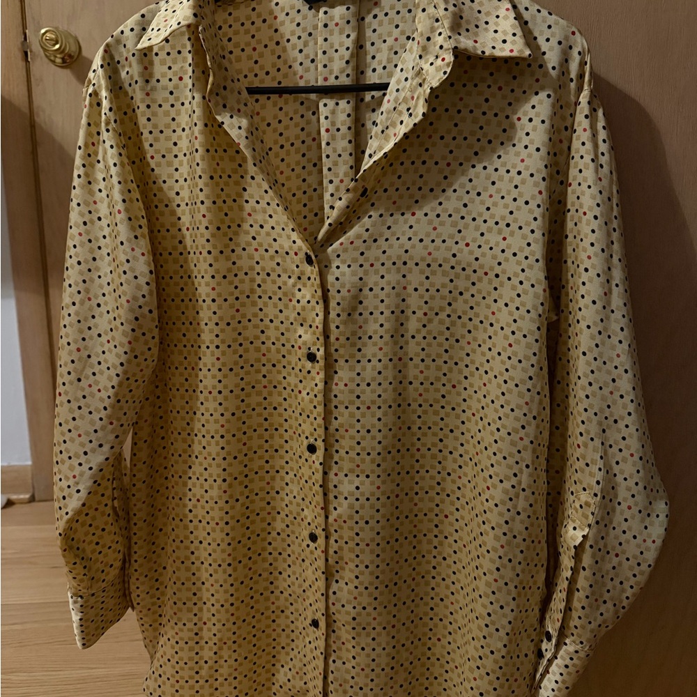Zara Yellow Polka Dot Blouse